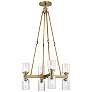 Alora Lucian E12 22-in Clear Crystal/Vintage Brass Chandelier