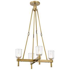 Image1 of Alora Lucian E12 22-in Clear Crystal/Vintage Brass Pendant