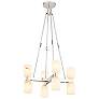 Alora Lucian E12 22-in Polished Nickel/Alabaster Chandelier