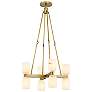 Alora Lucian E12 22-in Vintage Brass/Alabaster Chandelier