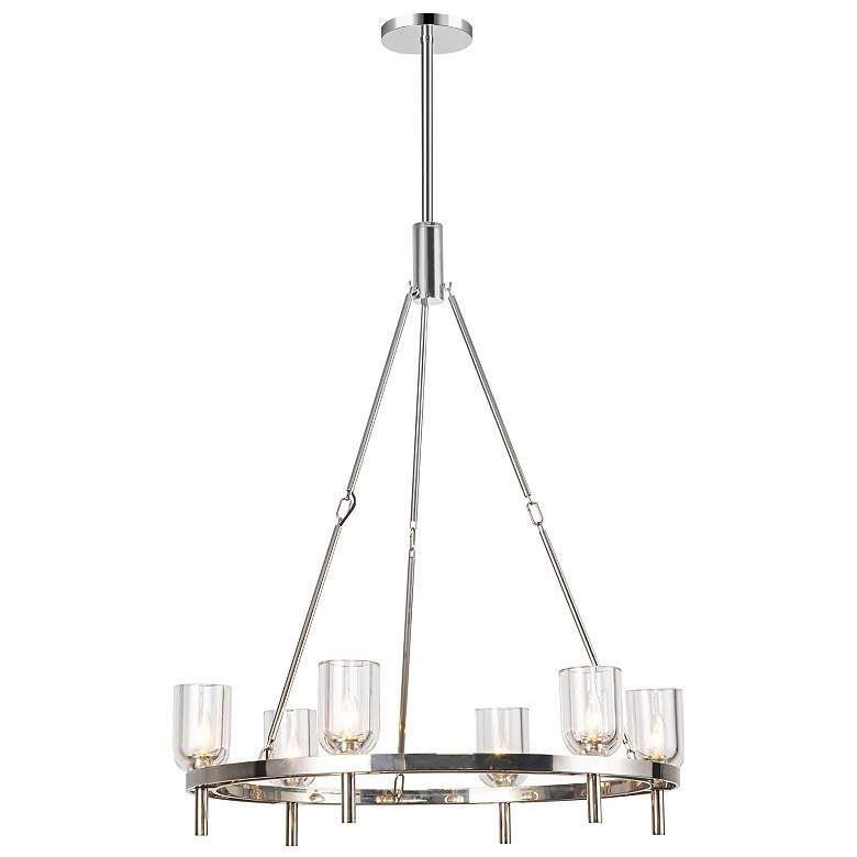 Image 1 Alora Lucian E12 32-in Clear Crystal/Polished Nickel Chandelier
