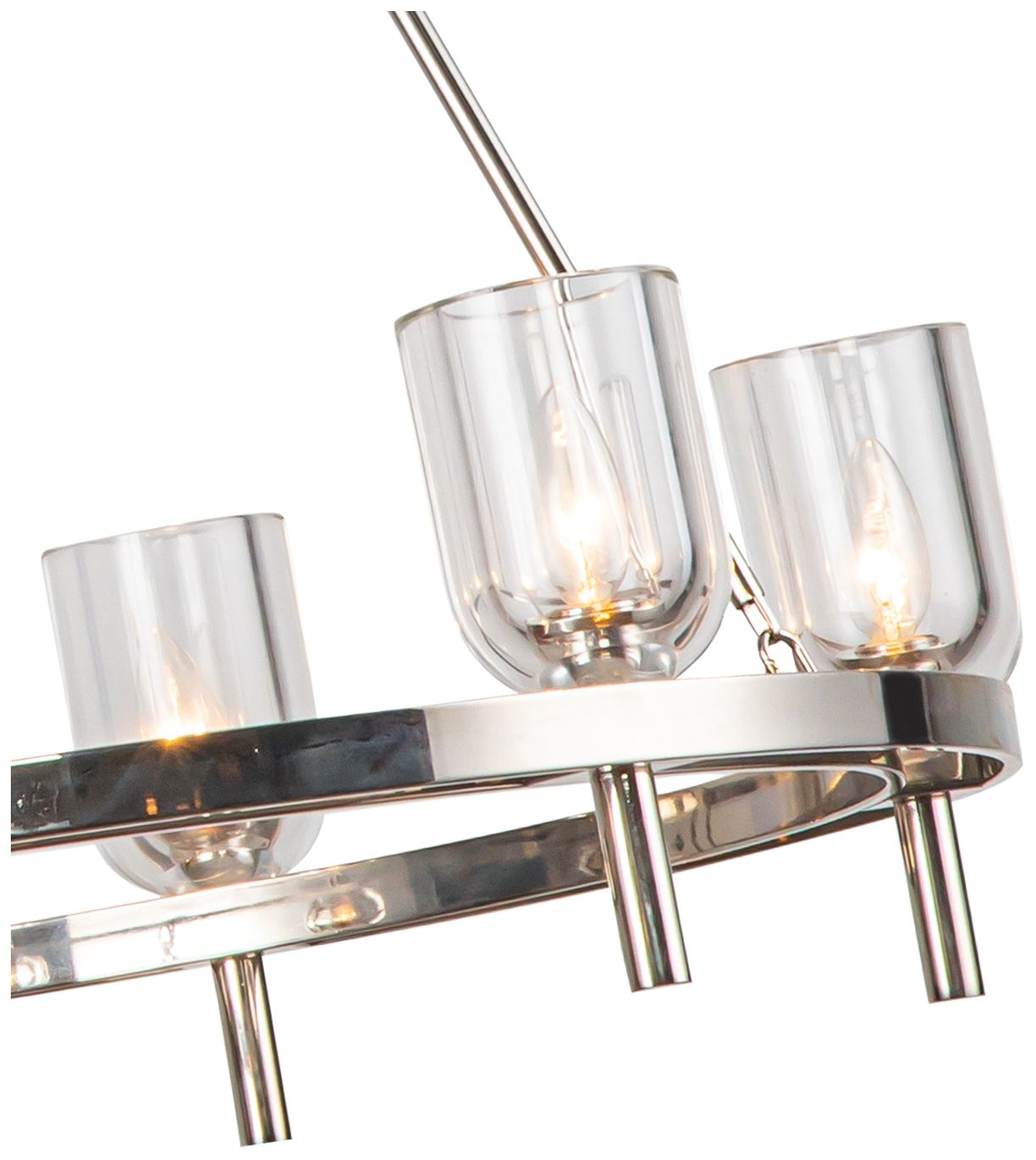 Image 2 Alora Lucian E12 32-in Clear Crystal/Polished Nickel Chandelier more views