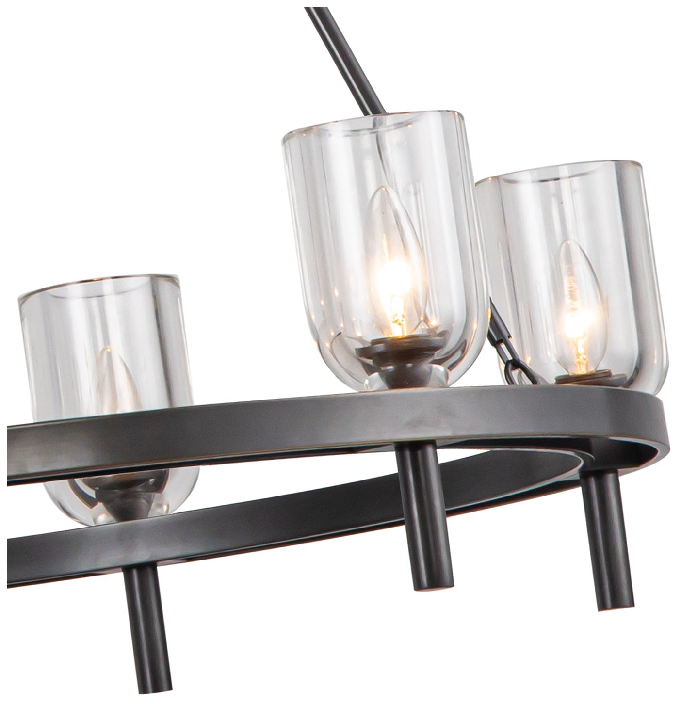 Image 2 Alora Lucian E12 32-in Clear Crystal/Urban Bronze Chandelier more views