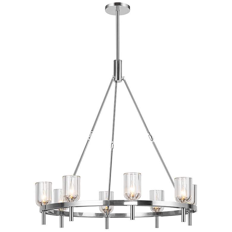 Image 1 Alora Lucian E12 36-in Clear Crystal/Polished Nickel Chandelier