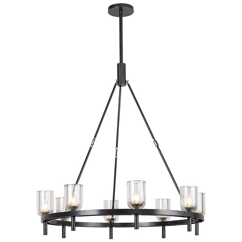 Image 1 Alora Lucian E12 36-in Clear Crystal/Urban Bronze Chandelier