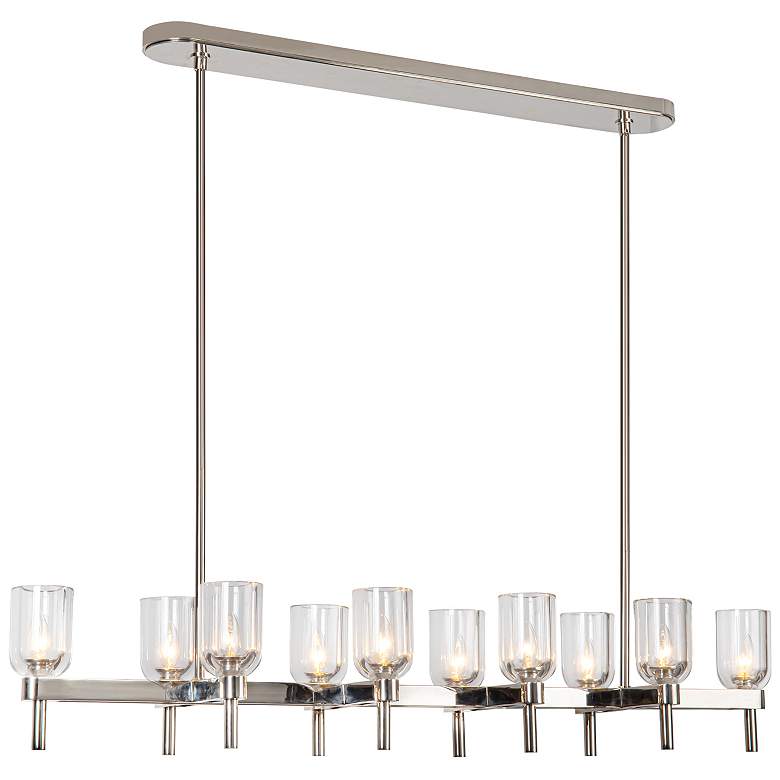 Image 1 Alora Lucian E12 52-in Clear Crystal/Polished Nickel Linear Pendant