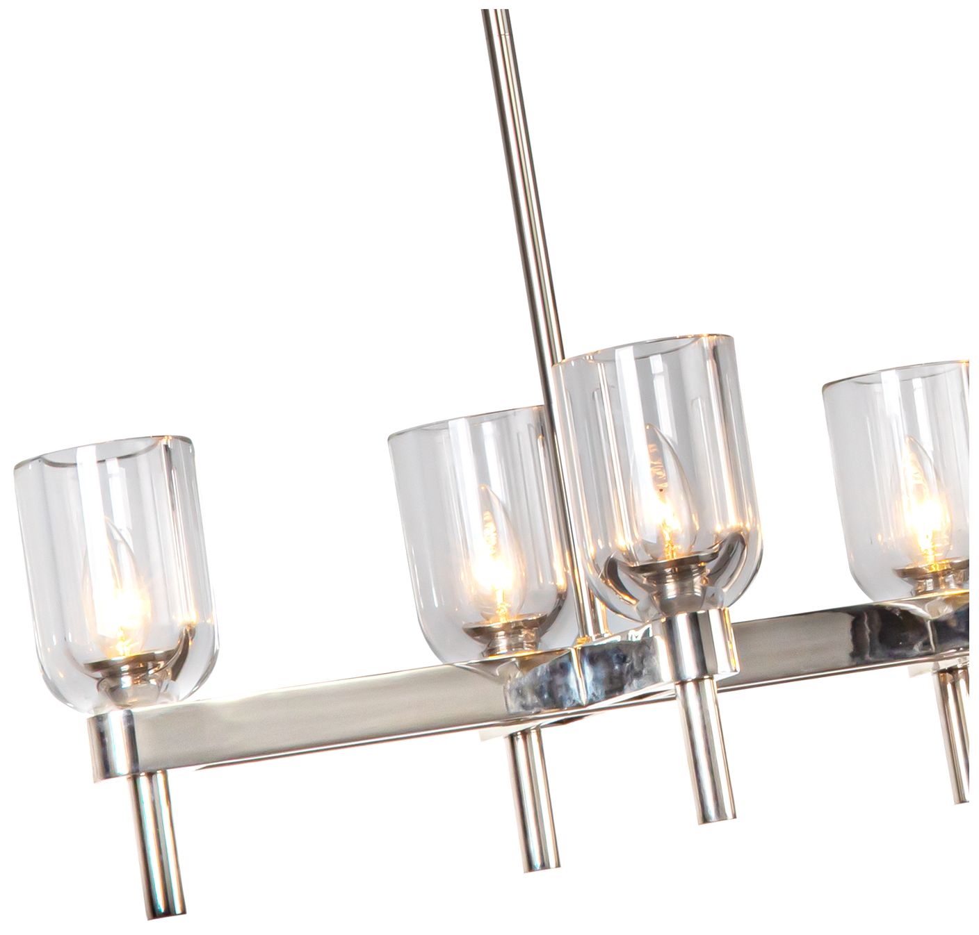 Image 2 Alora Lucian E12 52-in Clear Crystal/Polished Nickel Linear Pendant more views