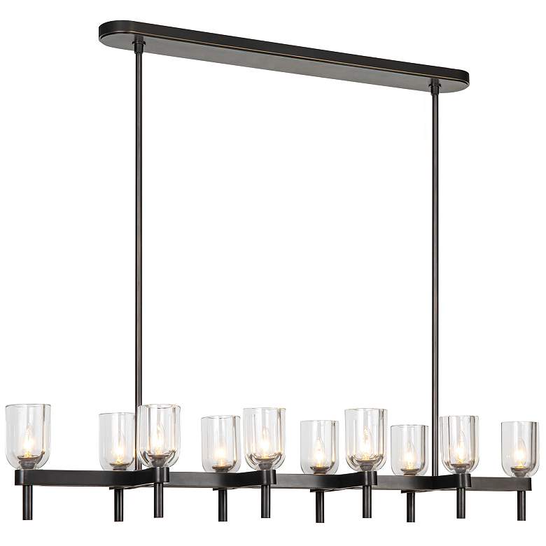 Image 1 Alora Lucian E12 52-in Clear Crystal/Urban Bronze Linear Pendant
