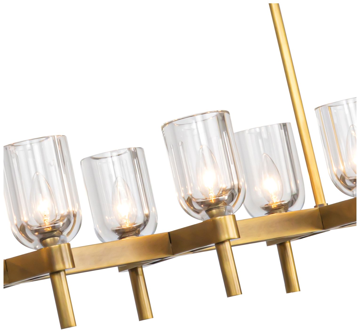 Image 2 Alora Lucian E12 52-in Clear Crystal/Vintage Brass Linear Pendant more views