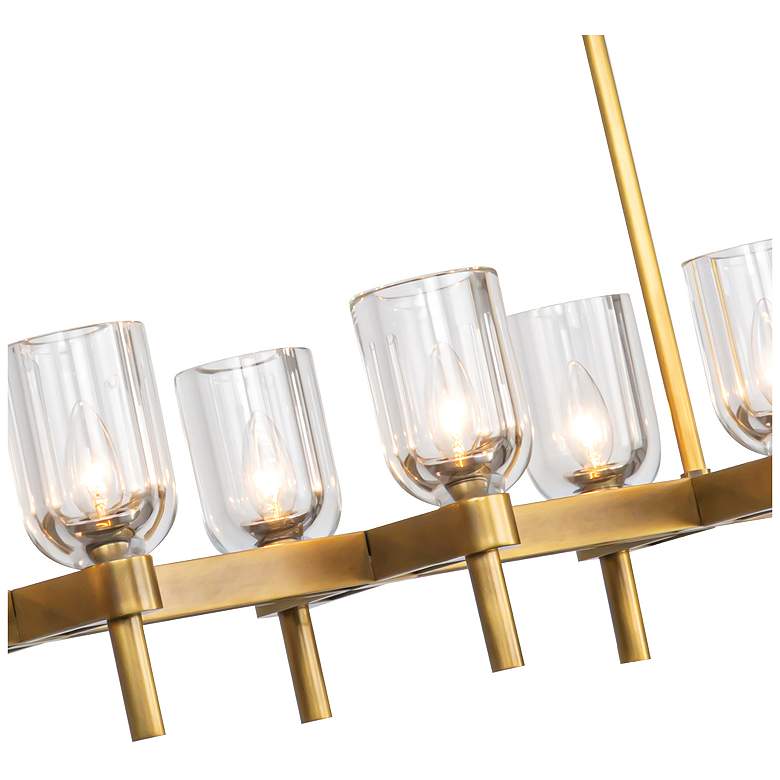 Image 2 Alora Lucian E12 52-in Clear Crystal/Vintage Brass Linear Pendant more views
