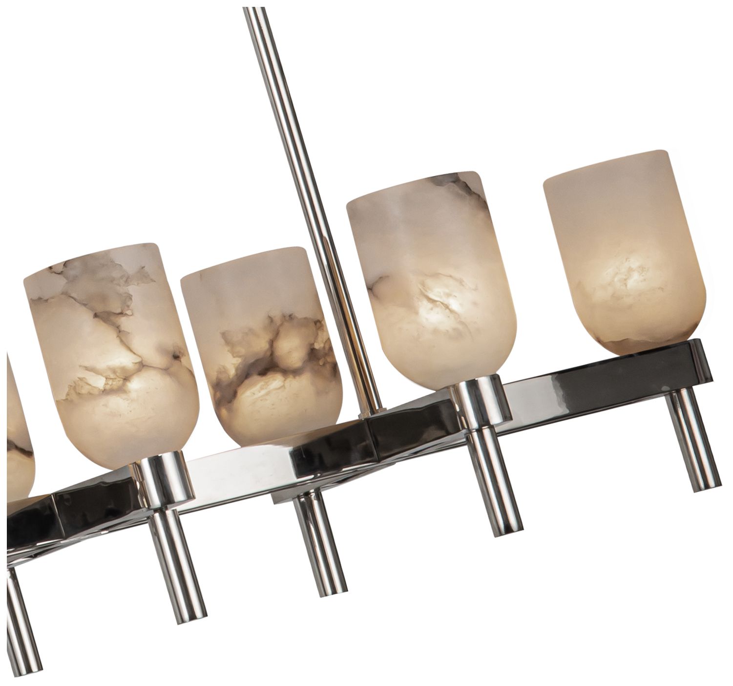 Image 2 Alora Lucian E12 52-in Polished Nickel/Alabaster Linear Pendant more views