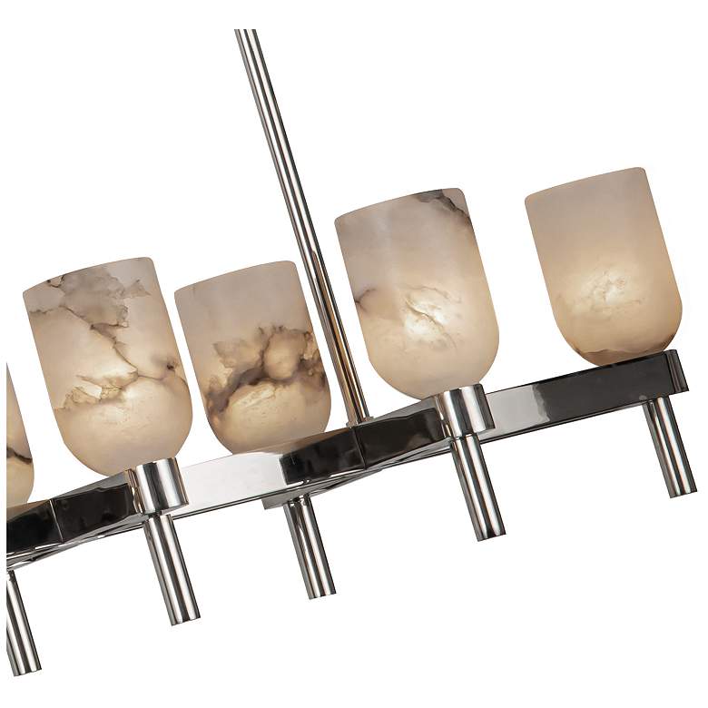 Image 2 Alora Lucian E12 52-in Polished Nickel/Alabaster Linear Pendant more views