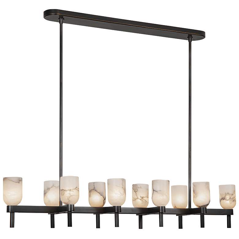 Image 1 Alora Lucian E12 52-in Urban Bronze/Alabaster Linear Pendant