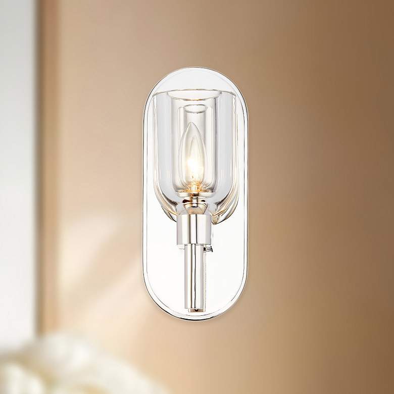 Image 1 Alora Lucian E12 9-in Clear Crystal/Polished Nickel Wall Vanity