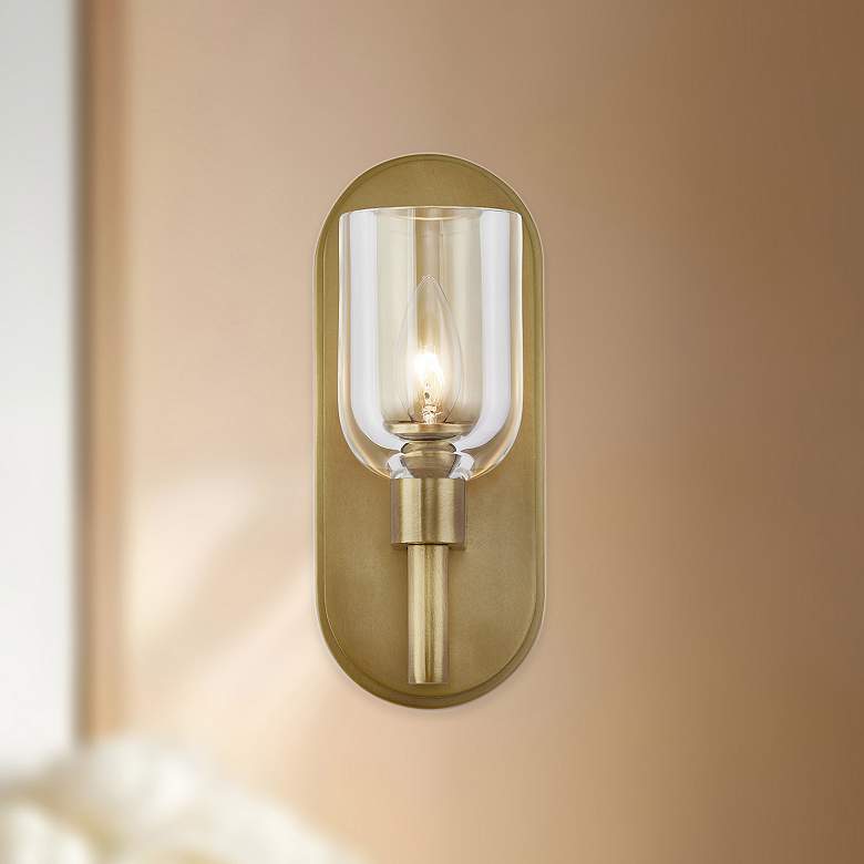 Image 1 Alora Lucian E12 9-in Clear Crystal/Vintage Brass Wall Vanity