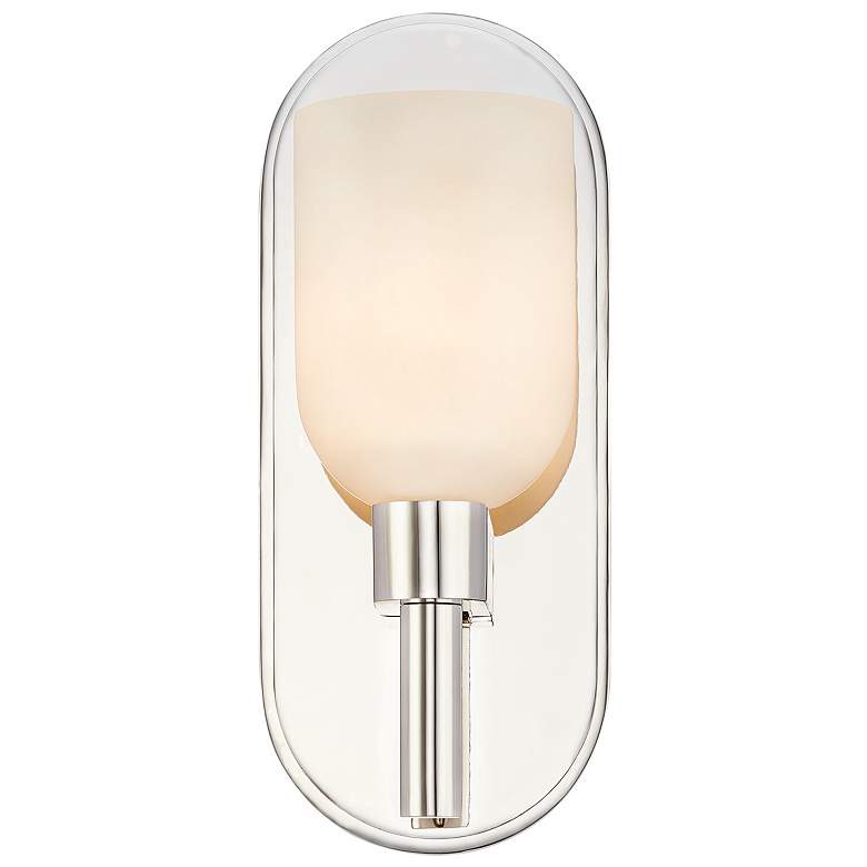 Image 1 Alora Lucian E12 9-in Polished Nickel/Alabaster Wall Vanity