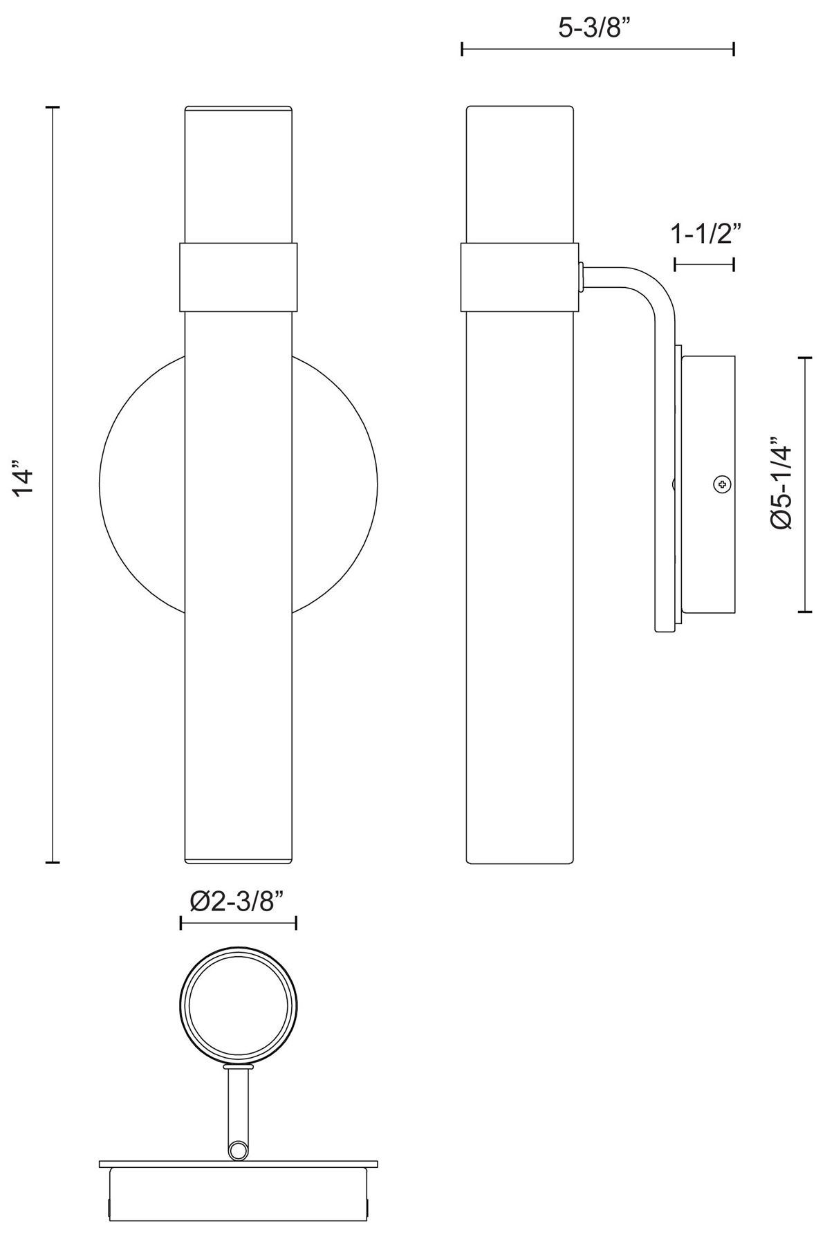Image 2 Alora Madison LED 14-in Polished Nickel/Glossy Opal Wall Vanity more views