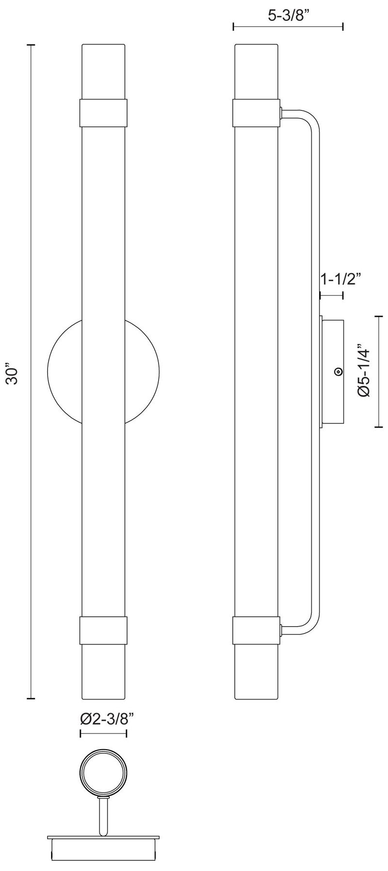 Image 2 Alora Madison LED 30-in Polished Nickel/Glossy Opal Wall Vanity more views