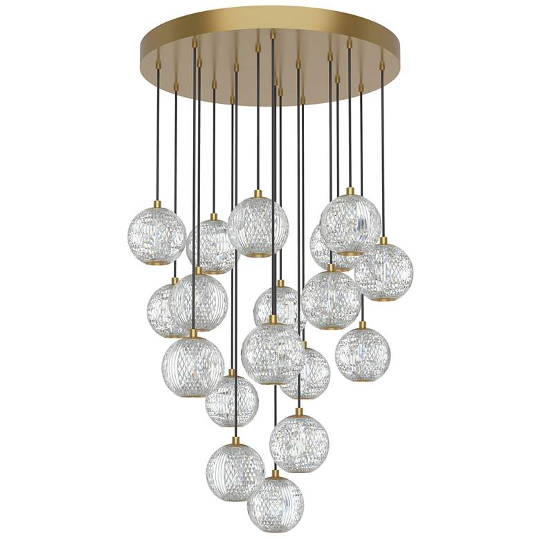 Image 1 Alora Marni LED 18 Head Natural Brass Multi-Pendant