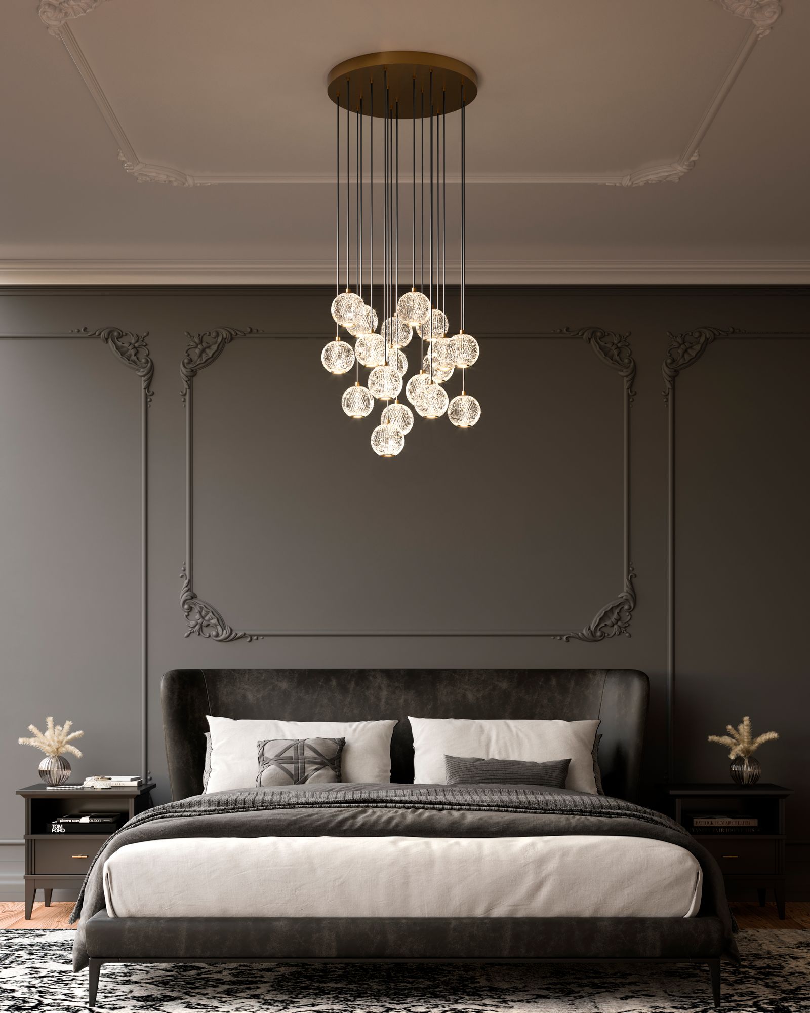 Image 3 Alora Marni LED 18 Head Natural Brass Multi-Pendant more views