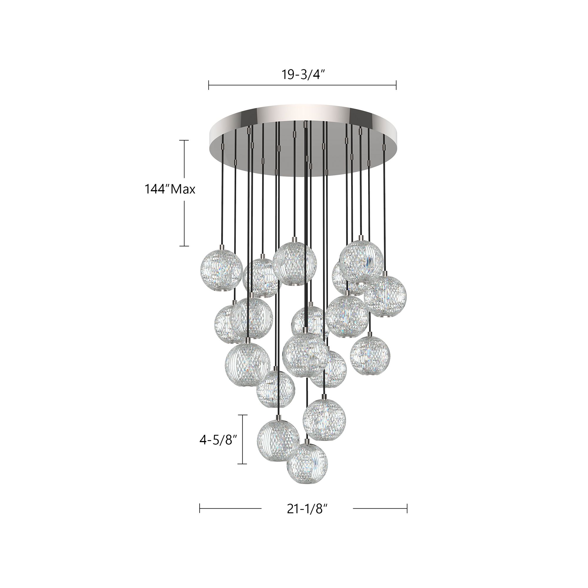 Image 7 Alora Marni LED 18 Head Polished Nickel Multi-Pendant more views