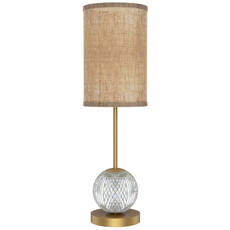 Image 2 Alora Marni LED 21-in Natural Brass/White Linen LED Table Lamp
