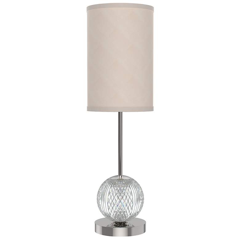 Image 2 Alora Marni LED 21-in Polished Nickel/White Linen LED Table Lamp