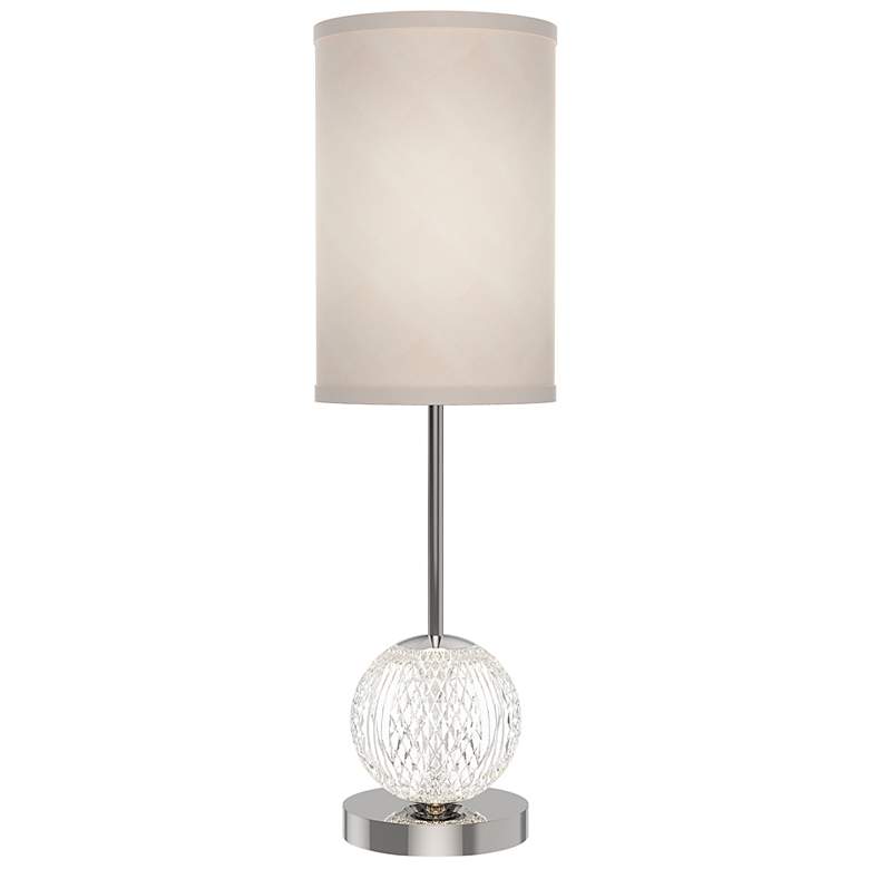 Image 3 Alora Marni LED 21-in Polished Nickel/White Linen LED Table Lamp more views