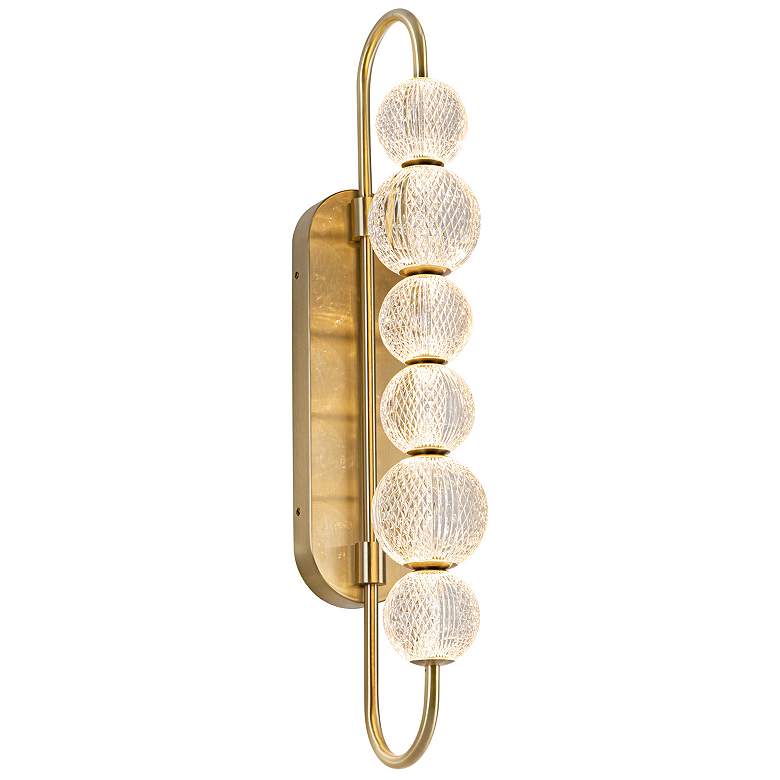Image 1 Alora Marni LED 28-in Natural Brass Wall Vanity