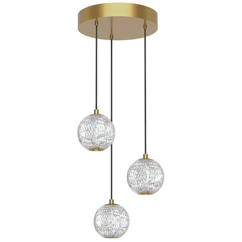 Image 1 Alora Marni LED 3 Head Natural Brass Multi-Pendant