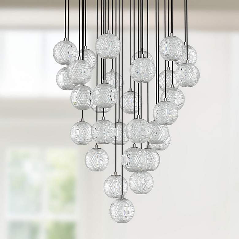 Image 1 Alora Marni LED 30 Head Polished Nickel Multi-Pendant