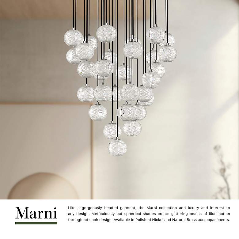 Image 3 Alora Marni LED 30 Head Polished Nickel Multi-Pendant more views