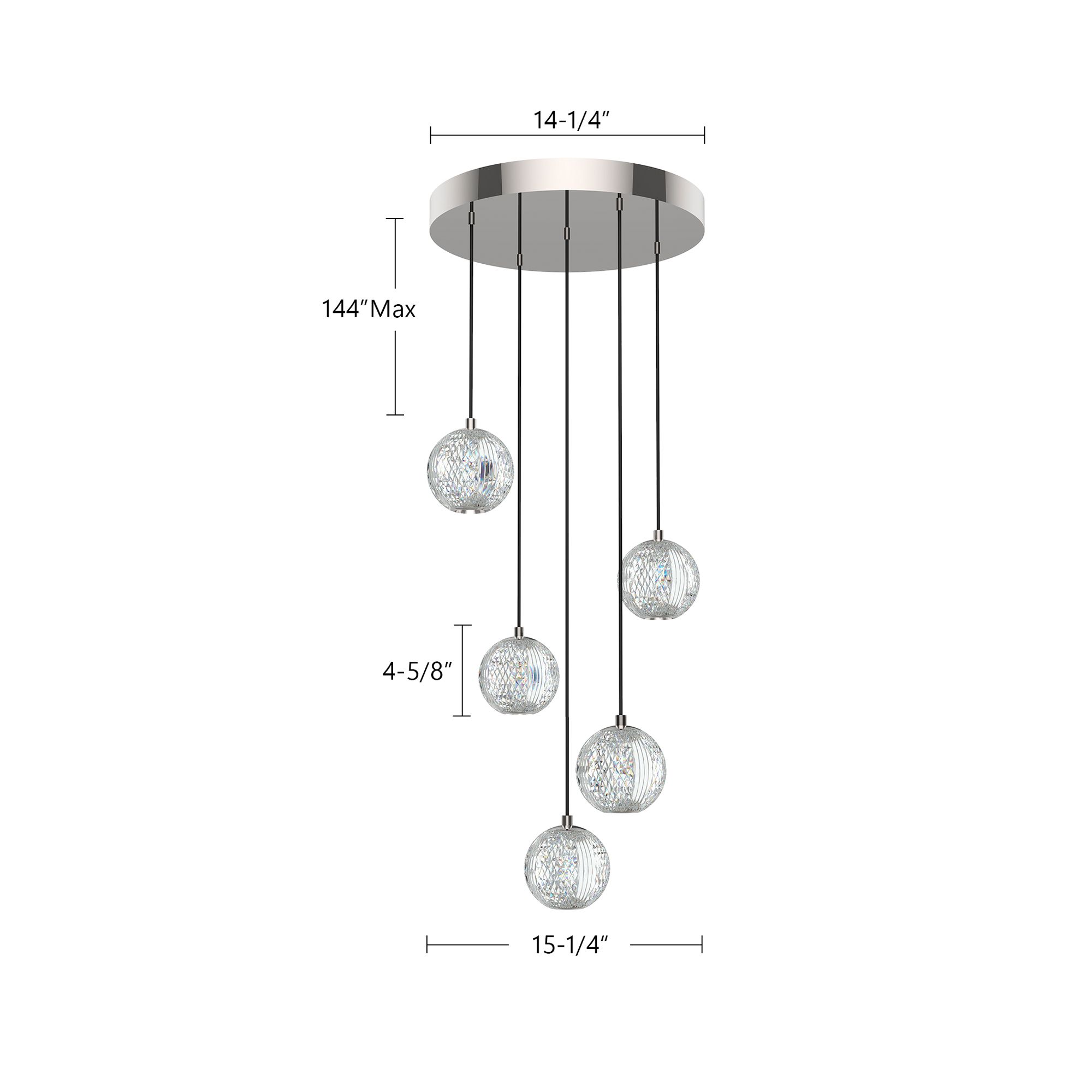 Image 7 Alora Marni LED 5 Head Natural Brass Multi-Pendant more views