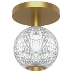 Alora Marni LED 5-in Natural Brass Flush Mount