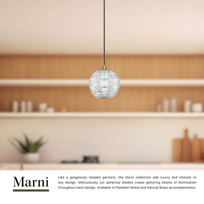 Image 3 Alora Marni LED 5-in Natural Brass Pendant more views