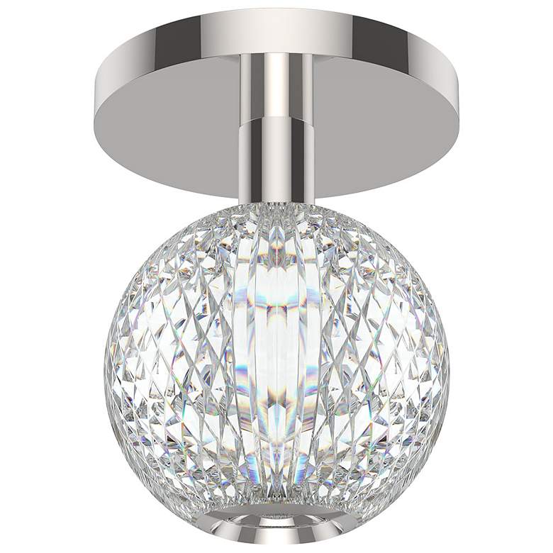 Image 1 Alora Marni LED 5-in Polished Nickel Flush Mount