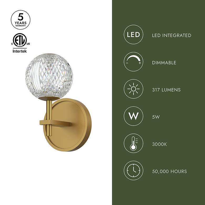 Image 3 Alora Marni LED 5-in Polished Nickel Wall Vanity more views