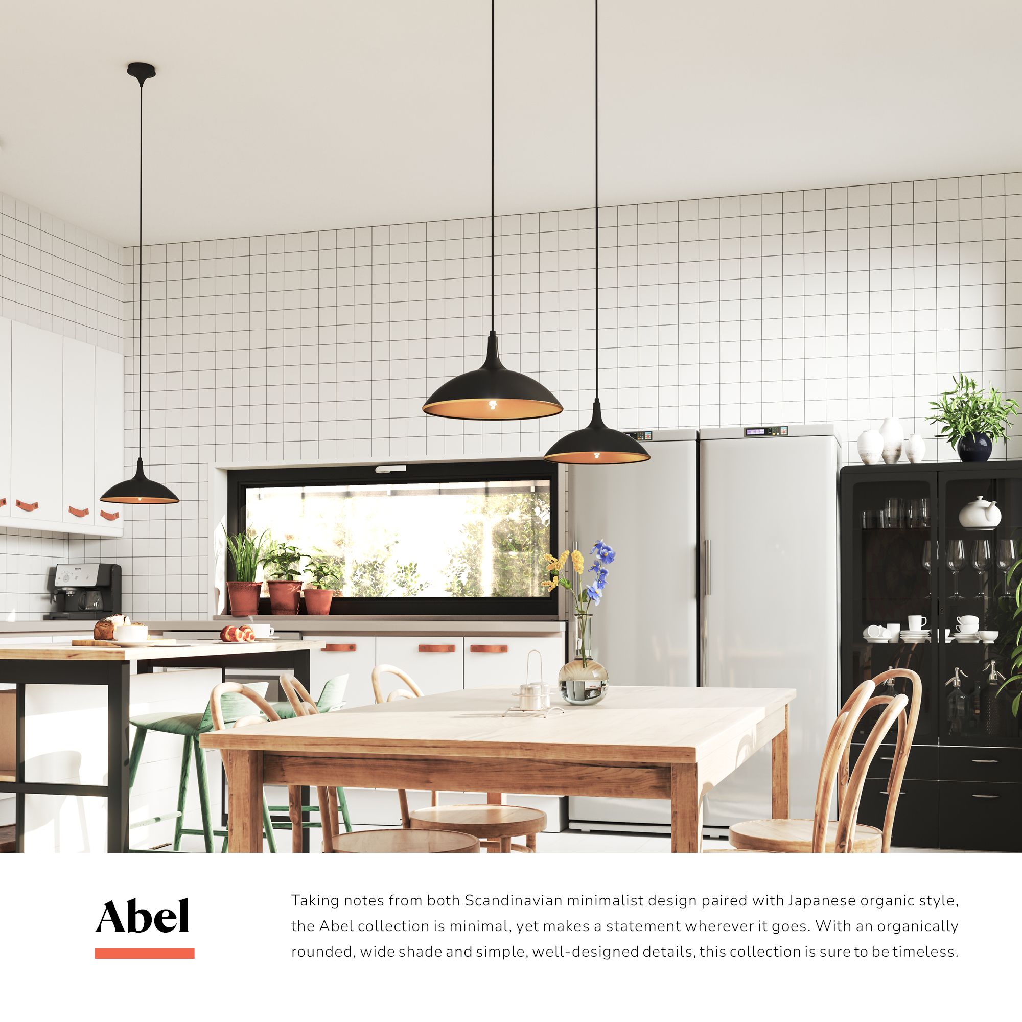 Image 4 Alora Mood Abel E26 14-in Matte Black Pendant more views