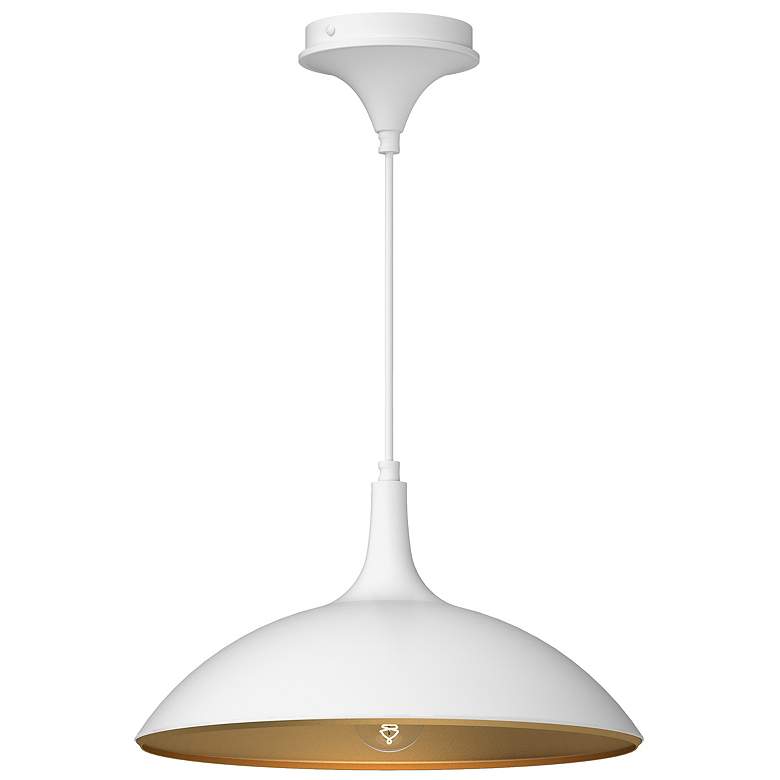 Image 1 Alora Mood Abel E26 14-in White Pendant