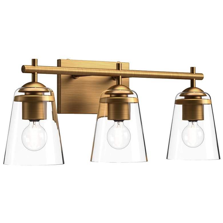 Image 1 Alora Mood Addison E26 22-in Aged Gold/Clear Glass Vanity Light