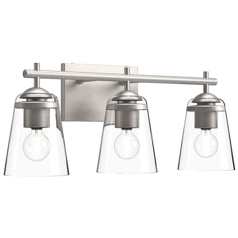 Image 1 Alora Mood Addison E26 22-in Brushed Nickel/Clear Glass Vanity Light