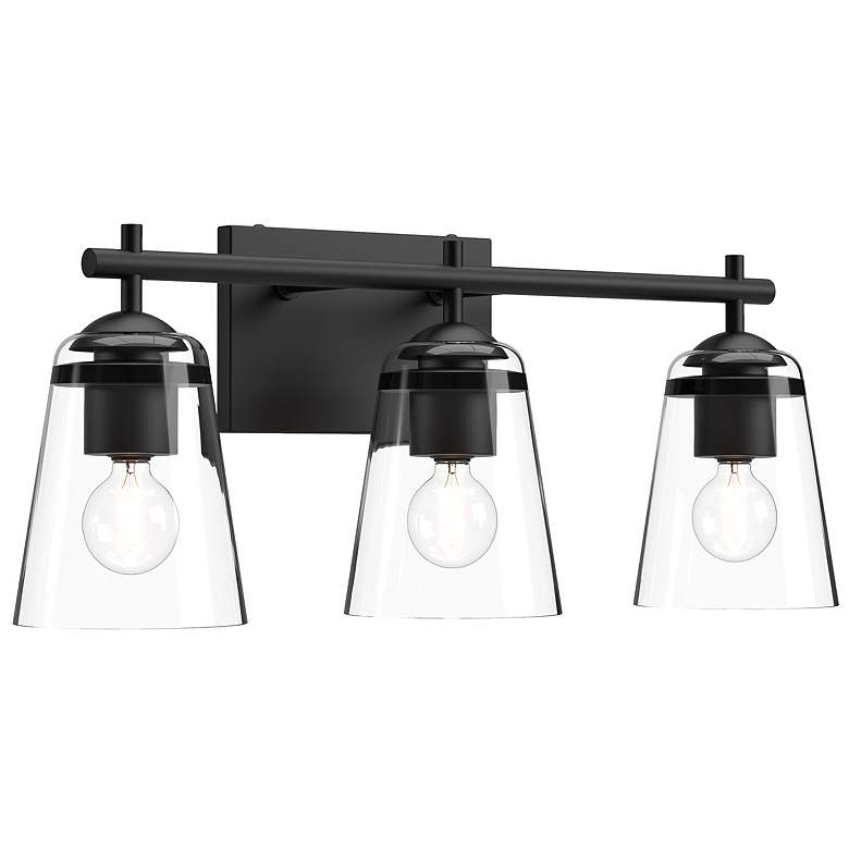 Image 1 Alora Mood Addison E26 22-in Clear Glass/Matte Black Vanity Light