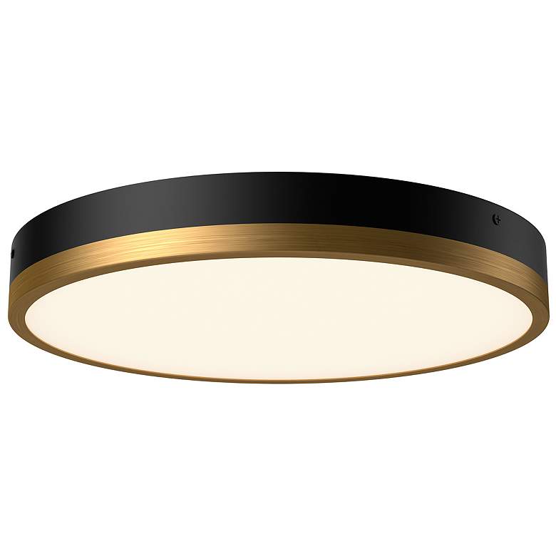 Image 1 Alora Mood Adelaide LED 15-in Aged Gold/Matte Black Flush Mount