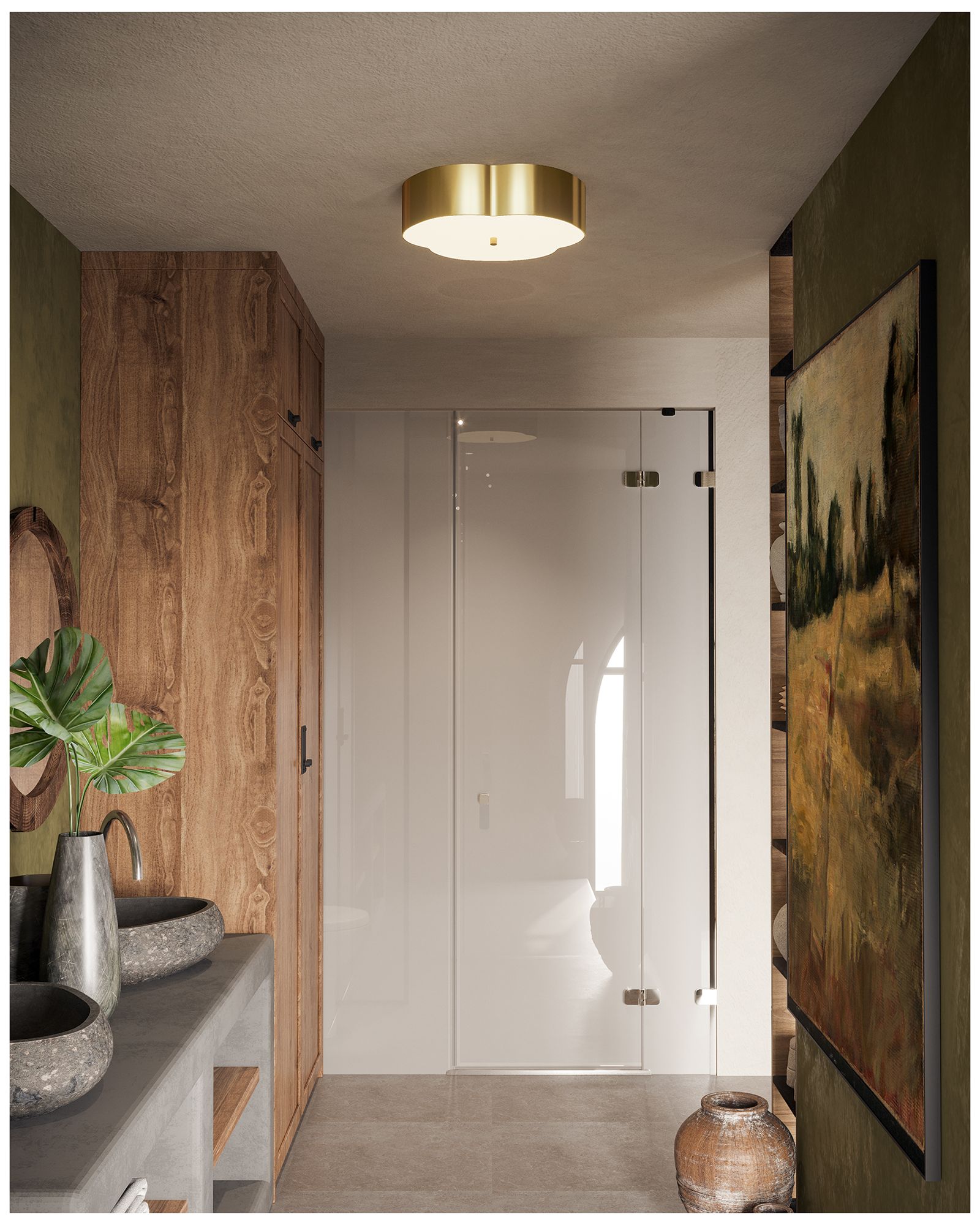 Image 3 Alora Mood Adella E26 14-in Brushed Gold Flush Mount more views