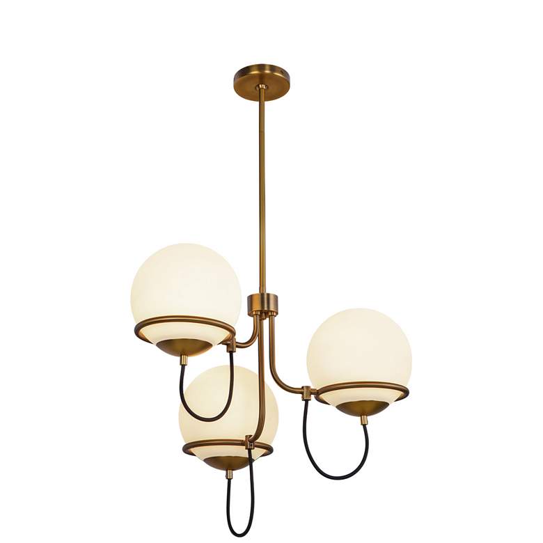 Image 1 Alora Mood Alba E26 23-in Aged Gold/Opal Glass Chandelier