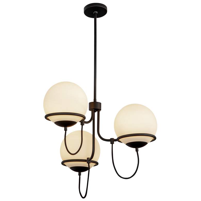 Image 1 Alora Mood Alba E26 23-in Matte Black/Opal Glass Chandelier
