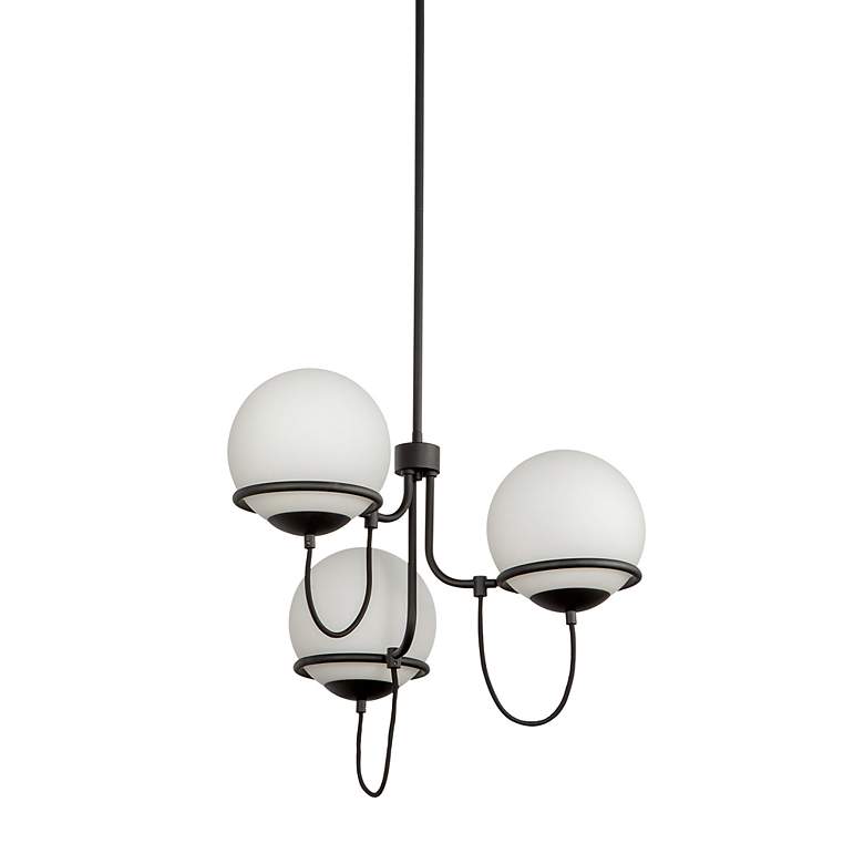 Image 2 Alora Mood Alba E26 23-in Matte Black/Opal Glass Chandelier more views