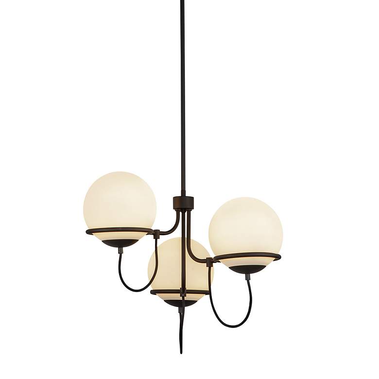 Image 3 Alora Mood Alba E26 23-in Matte Black/Opal Glass Chandelier more views