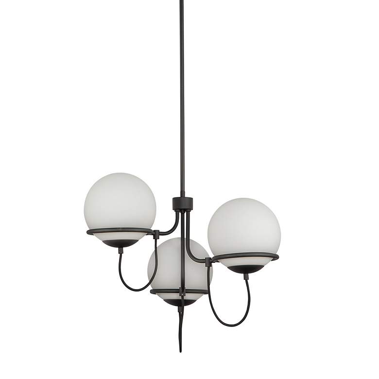 Image 4 Alora Mood Alba E26 23-in Matte Black/Opal Glass Chandelier more views