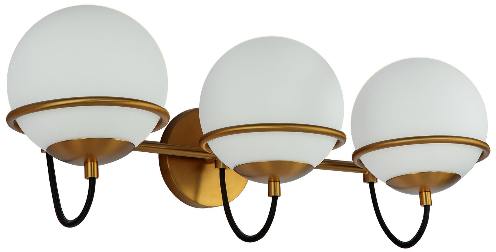 Image 2 Alora Mood Alba E26 24-in Aged Gold/Opal Glass Wall Vanity more views